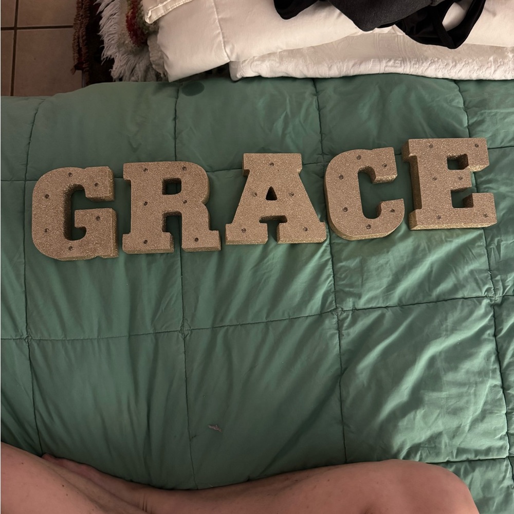 Gold Glitter GRACE Letters